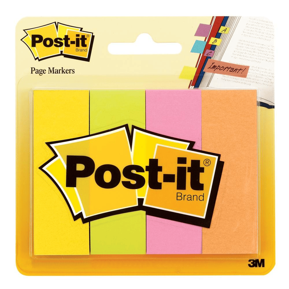 POST-IT PAGE MARKERS NEON COLOURS - 0.6" X 2" 670-5AN