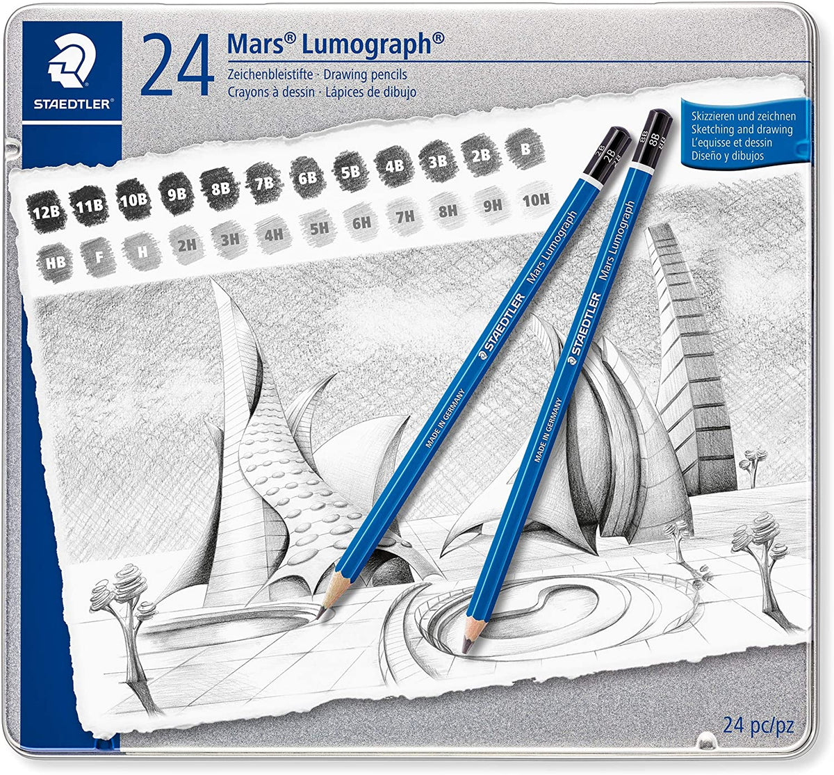 STAEDTLER LUMOGRAPH DRAWING PENCILS PKT OF 24