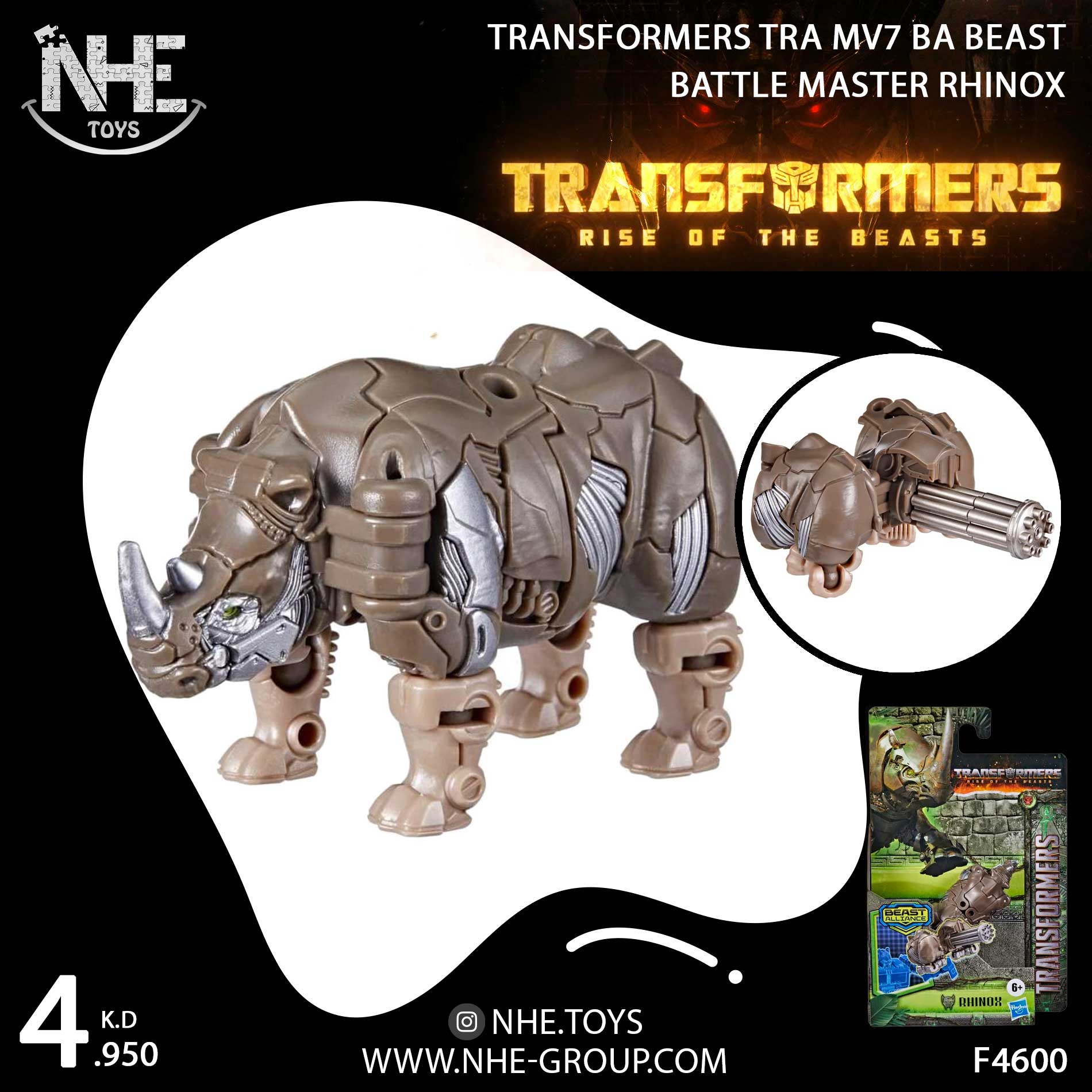 Transformers TRA MV7 BA Beast Battle Master RHINOX
