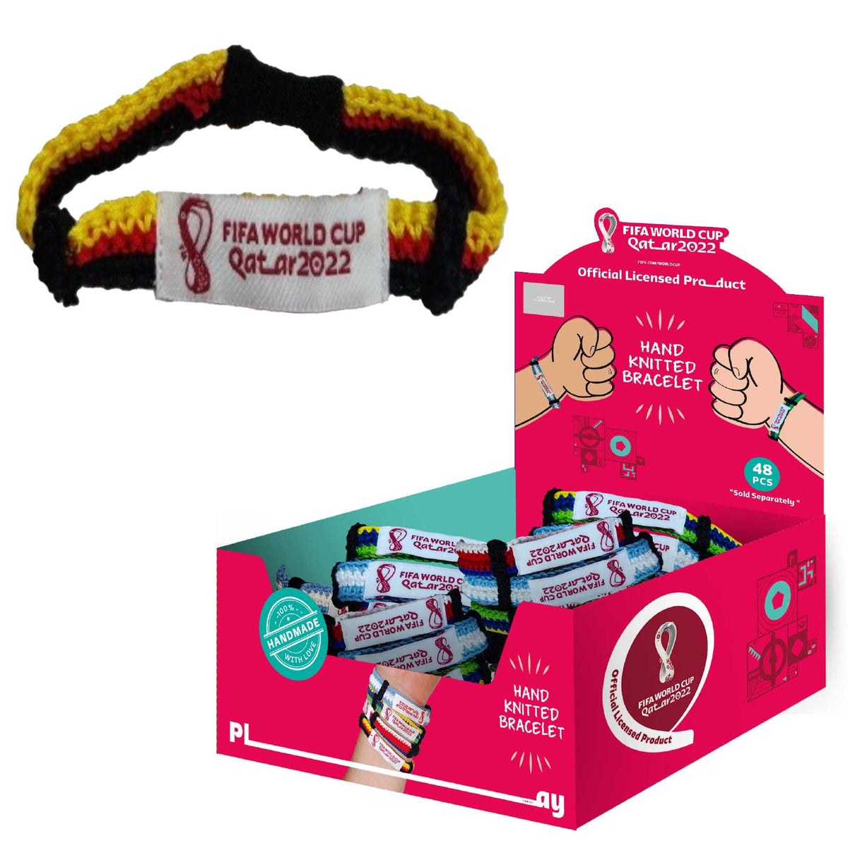 FIFA Hand Knitted bracelets sold in assortment
