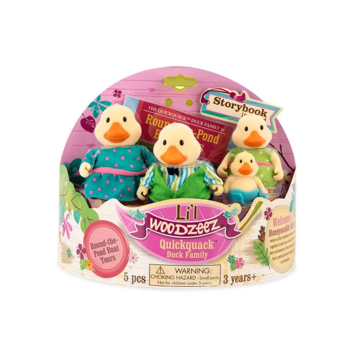 Li'l Woodzeez The Quickquack Duck Family with Storybook