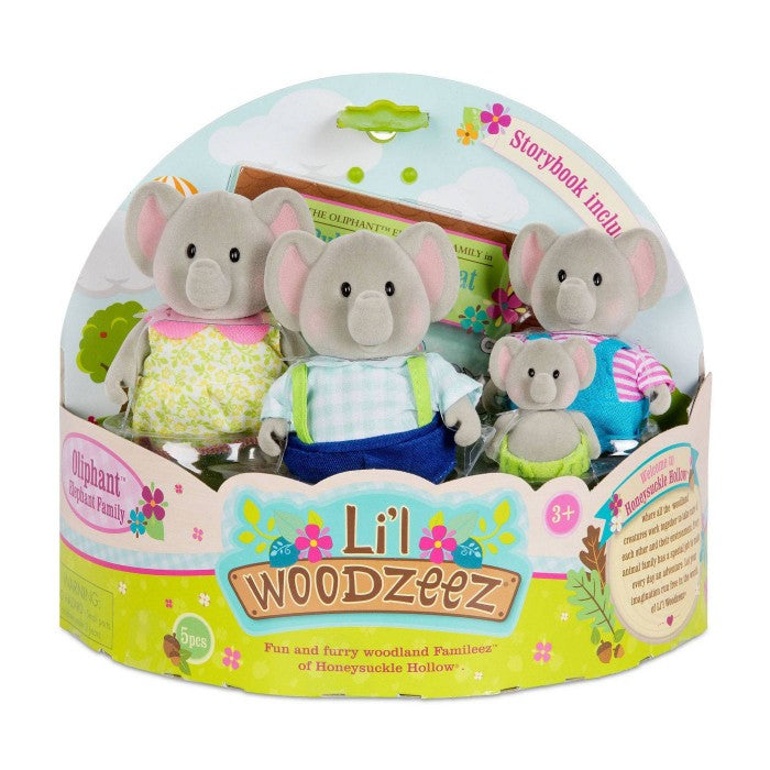 Li'l Woodzeez The Oliphant Elephant Family with Storybook