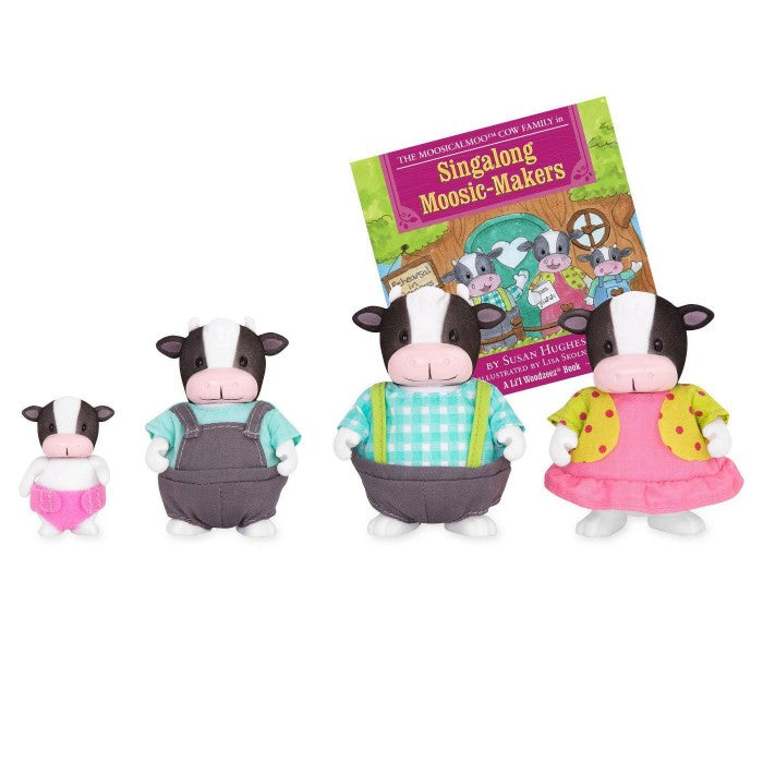 Li'l Woodzeez The MoosicalMoo Cow Family with Storybook