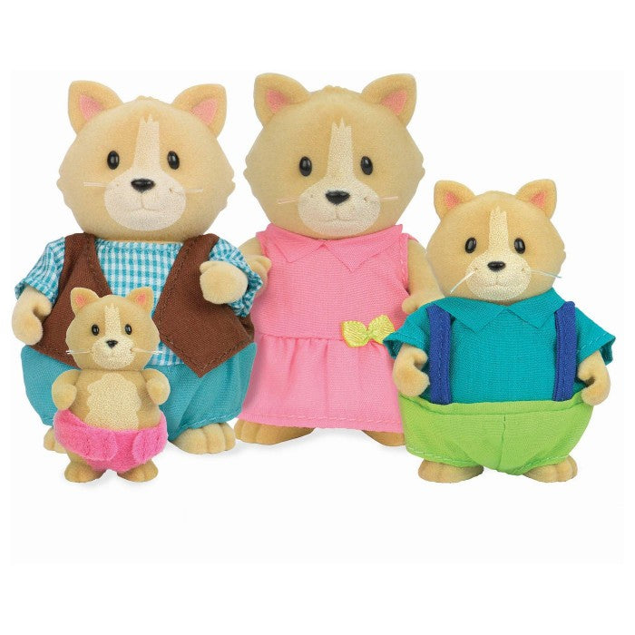 Li'L Woodzeez The Whiskerelli Cat Family with Storybook