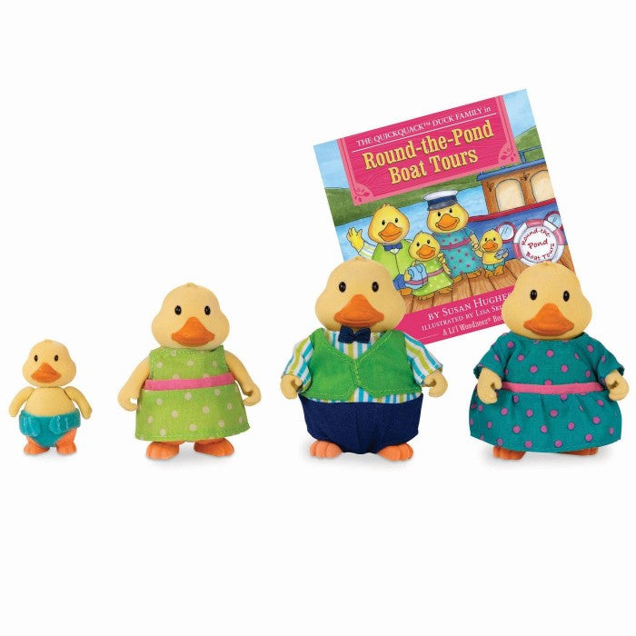 Li'l Woodzeez The Quickquack Duck Family with Storybook