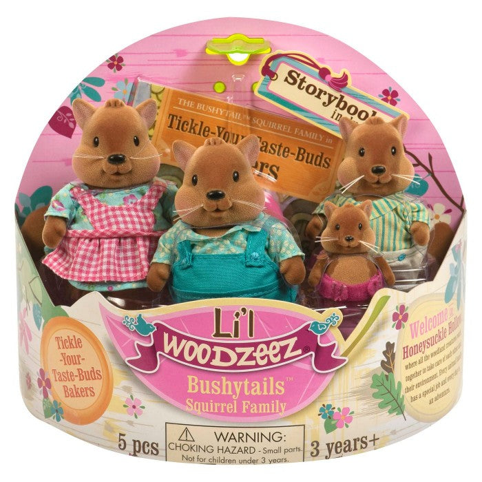 Li'l Woodzeez The Bushytail Squirrel Family with Storybook
