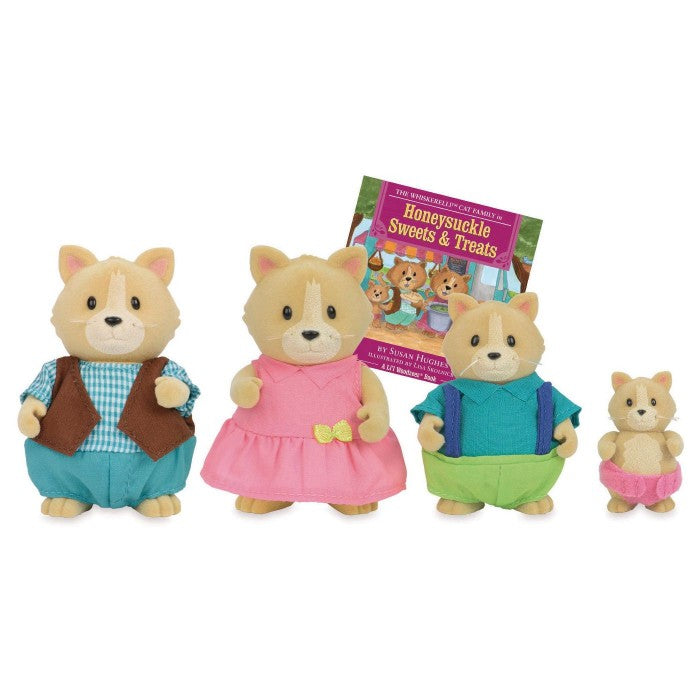 Li'L Woodzeez The Whiskerelli Cat Family with Storybook
