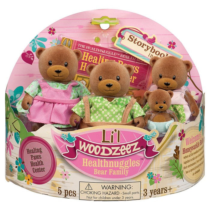 Li'L Woodzeez The Healthnuggle Bear Family with Storybook