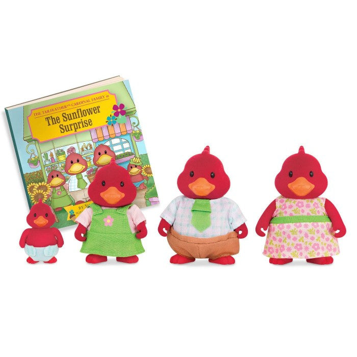 Li'L Woodzeez The Tailfeather Cardinal Family with Storybook