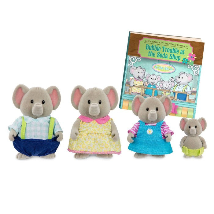 Li'l Woodzeez The Oliphant Elephant Family with Storybook