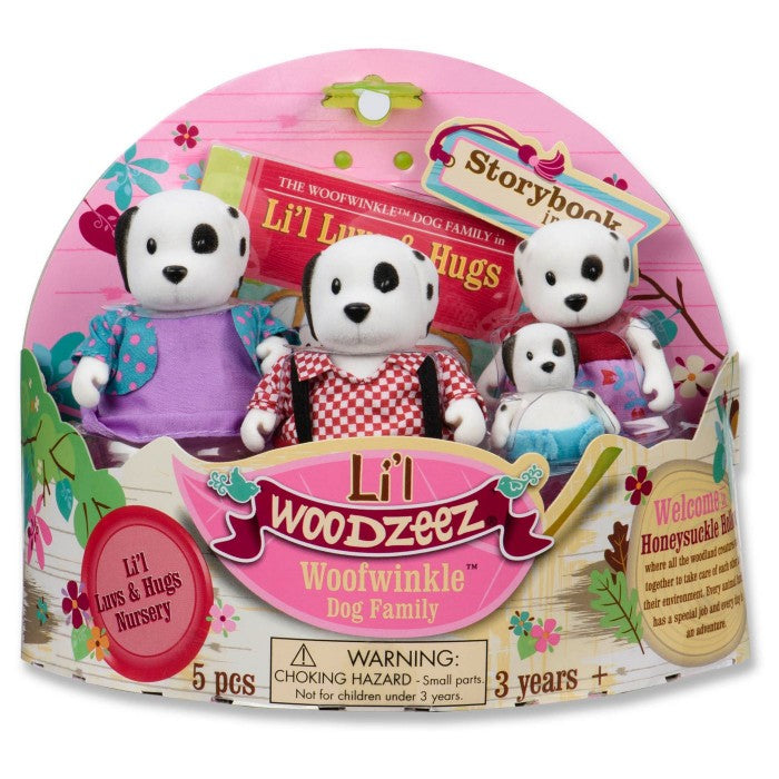 Li'l Woodzeez The Woofwinkle Dog Family with Storybook