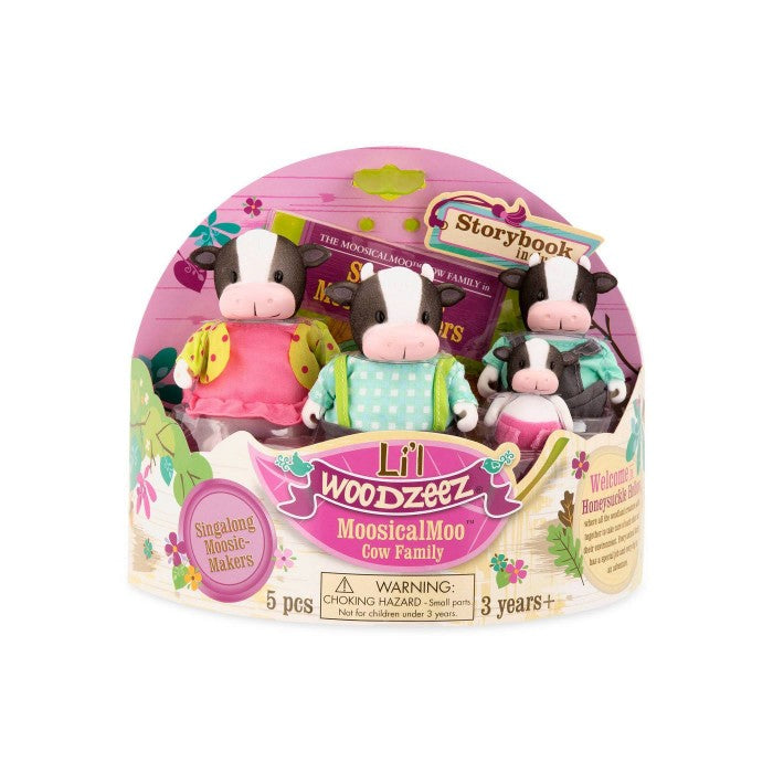 Li'l Woodzeez The MoosicalMoo Cow Family with Storybook