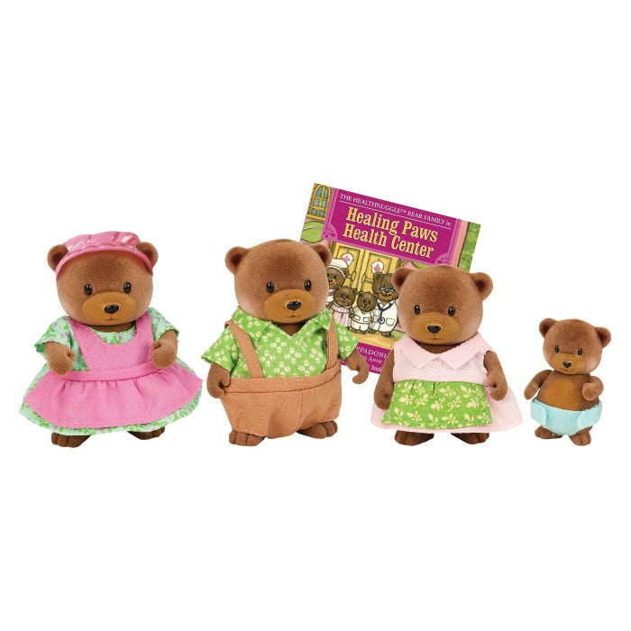 Li'L Woodzeez The Healthnuggle Bear Family with Storybook