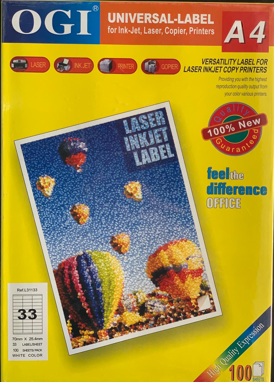 OGI LABEL 33 70X25.4 MM L31133