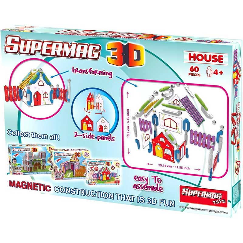 SUPERMAG 3D HOUSE - 60 Pieces