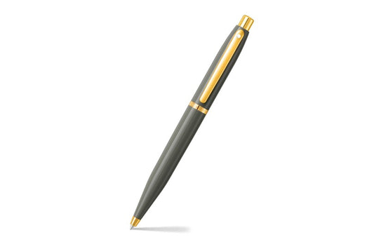 Sheaffer VFM 94272 Glossy Light Gray Ballpoint Pen With PVD Gold-Tone Trim