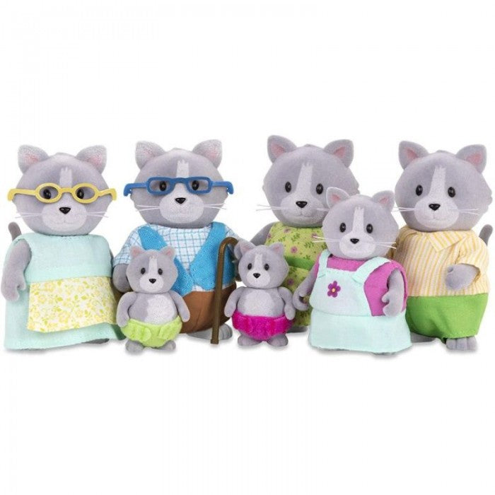 Li'l Woodzeez The Daintypaw Cat Family Set with Grandparents