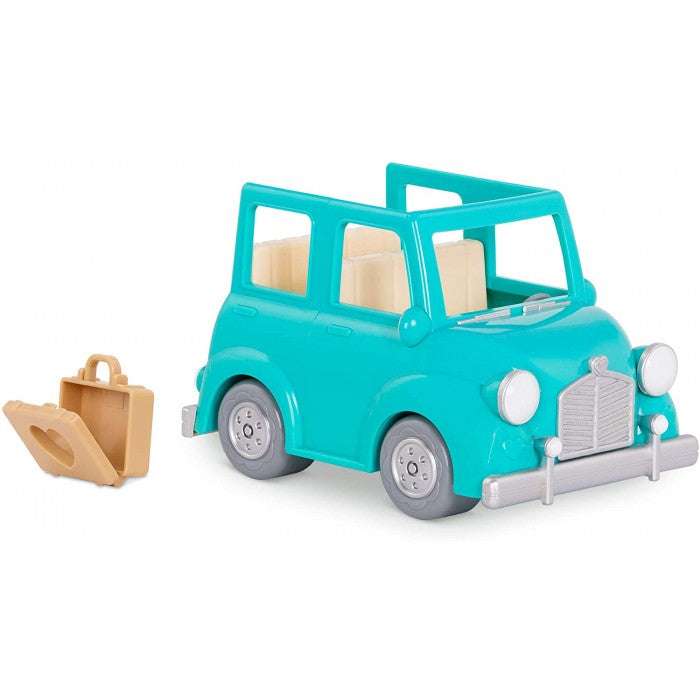 Li'l Woodzeez Blue Car with Suitcase