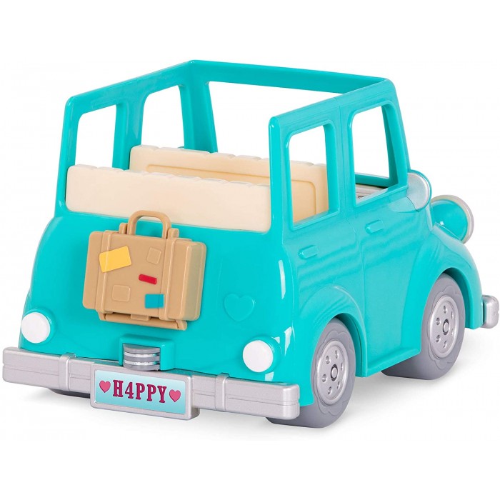 Li'l Woodzeez Blue Car with Suitcase