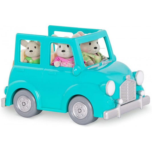 Li'l Woodzeez Blue Car with Suitcase