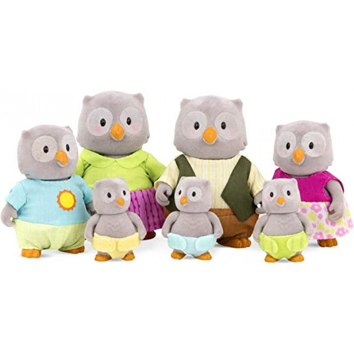 Li'l Woodzeez The McHoot Owl Family Set with Triplets