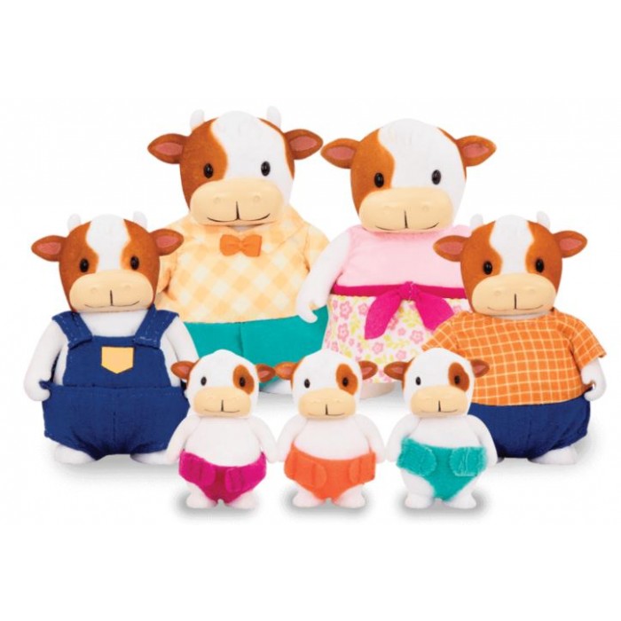 Li'l Woodzeez The FitzMoo Cow Family Set with Triplets