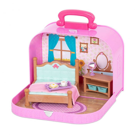 Li'l Woodzeez Travel Suitcase Bedroom Playset in Carry Case