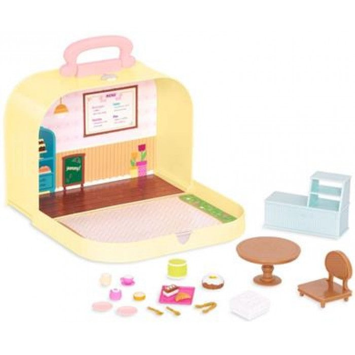 Li'l Woodzeez Travel Suitcase Pastry Shop Playset