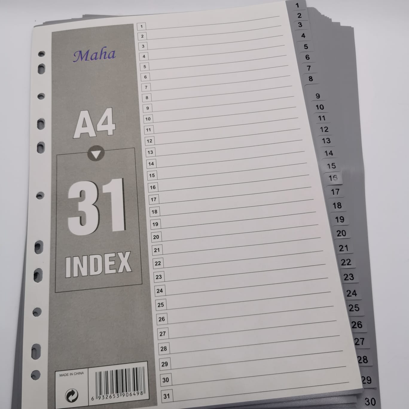 MAHA DIVIDER 1 - 31 GREY COLOR WITH NUMBER