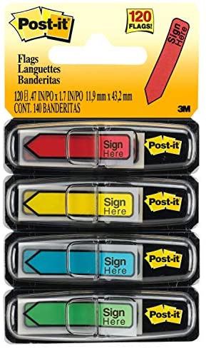 5 COLOR SIGN HERE FLAG P-01-1