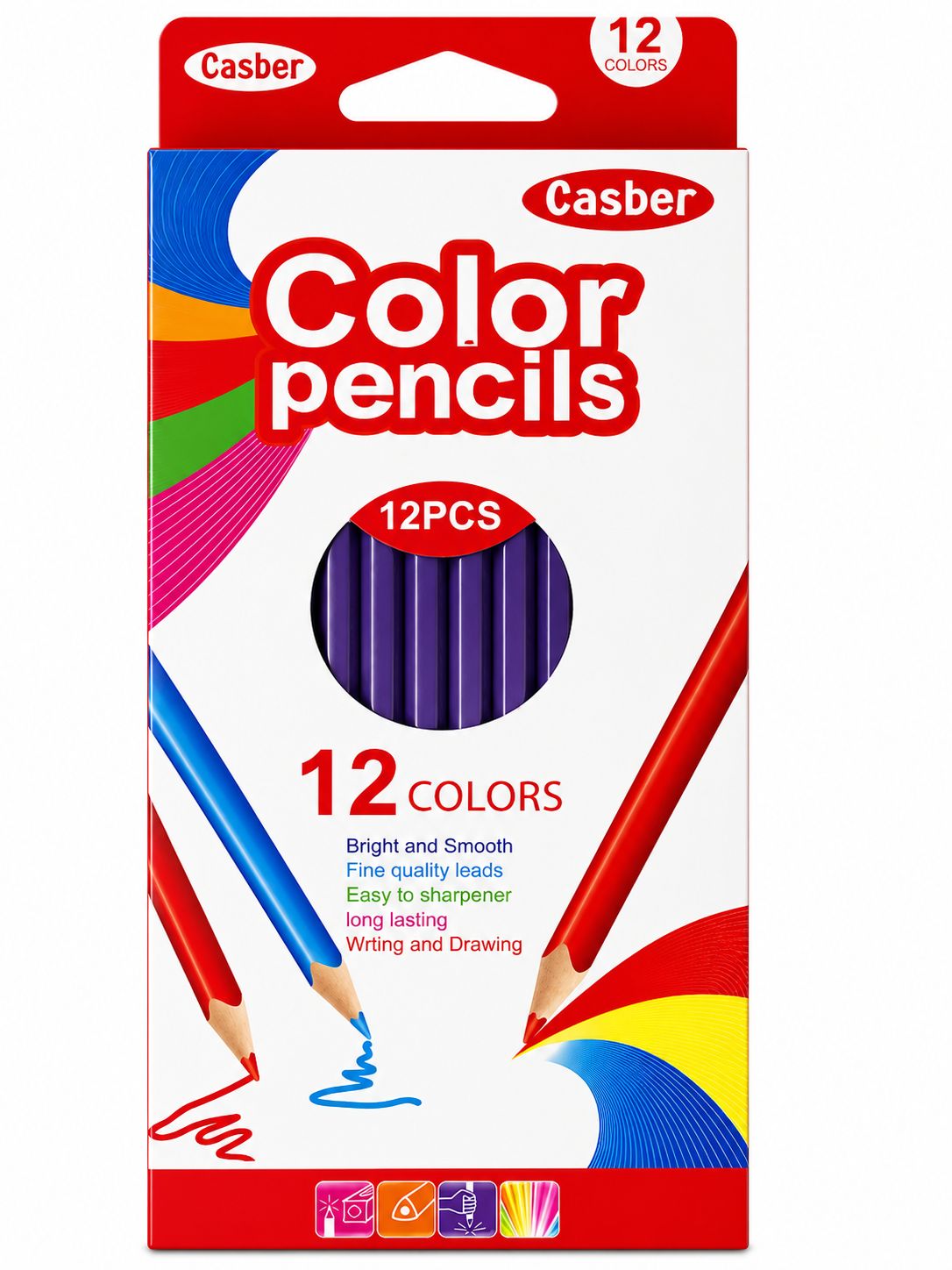 12 PCS COLOR PENCIl (DARK BLUE + PURPLE) C-7203A
