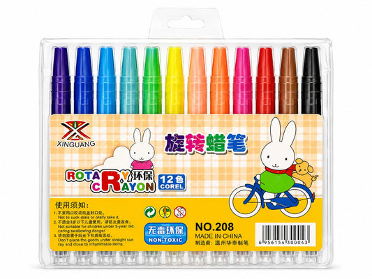 12PCS TWIST CRAYON SHORT 208