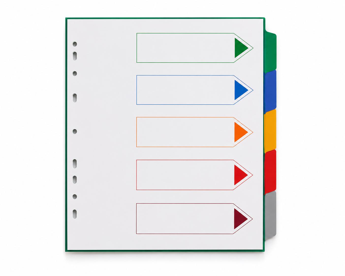 A3 size color divider 1-5