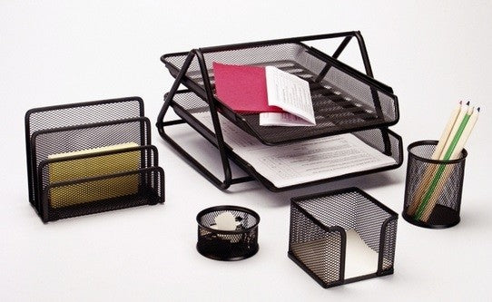 MAHA DESKSET 5PC WITH 3 LAYER TRAY BLACK KD7802