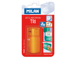 MILAN BLISTER TRI SHARPENER + ERASER BYM10224