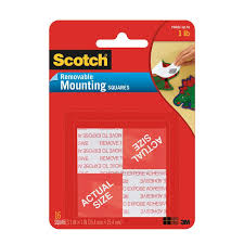 SCOTCH DOUBLE SIDED REMOVABLE MOUNTING SQUARE - 108