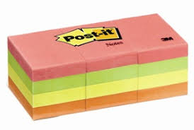 POST IT 3M 34.9 mm x 47.6 mm NEON COLOR PKT/12 653-AU