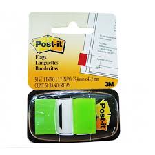 POST-IT FLAGS BRIGHT GREEN 1" X 1.7" 680-22