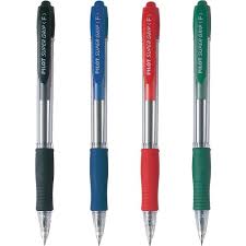 PILOT SUPER GRIP BALL POINT PEN FINE, MEDIUM