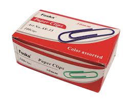MAHA COLOUR PAPER CLIPS 50 MM