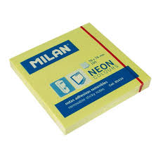 MILAN REMOVABLE ADHESIVE NOTES NEON YELLOW 85434