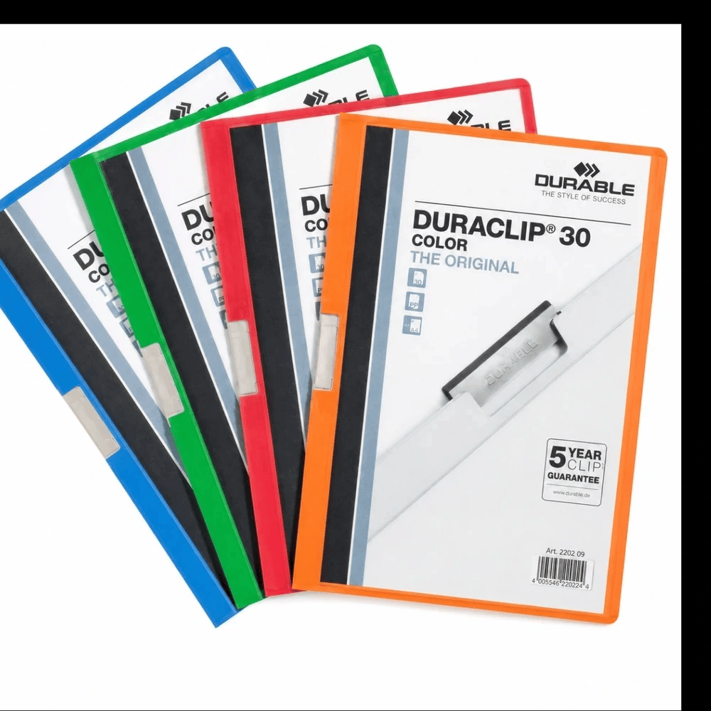 DURABLE DURACLIP® COLOR A4 Clip Folder – 30 Sheet Capacity
