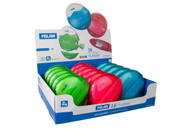 MILAN BLISTER TRI SHARPENER + ERASER BYM10224