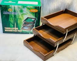 3 LAYERS WOODEN FILE TRAY 7713