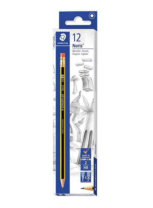 Staedtler Noris HB2 Pencil with Eraser Tip 12/box