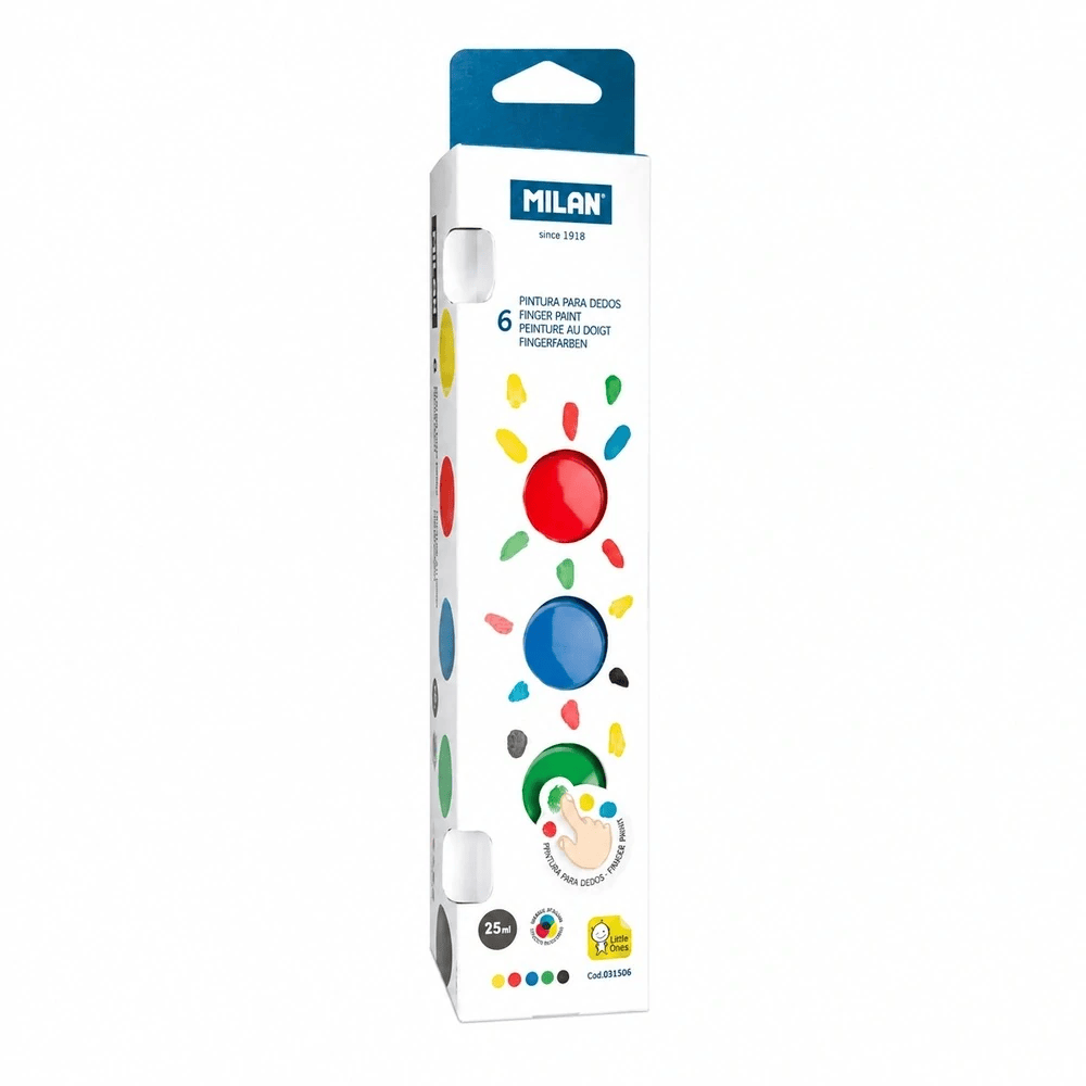 MILAN Finger Paint Set – 6 × 25 ml Assorted Colours
