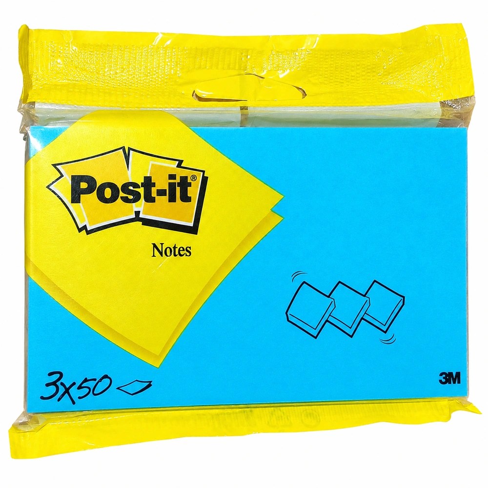 3M Post-it Notes Yellow – 3 Pads × 50 Sheets