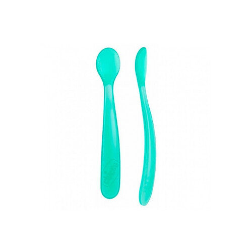 Chicco Soft Silicone Spoon 6M+ Blue Bi-Pack