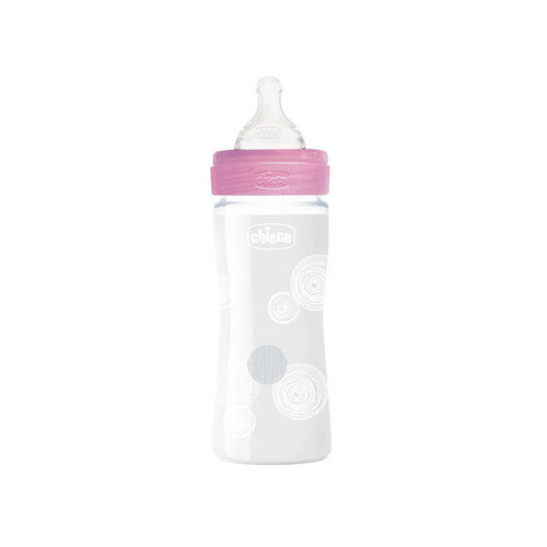 Chicco Bottle Wb Glass Girl 240 Slow Sil
