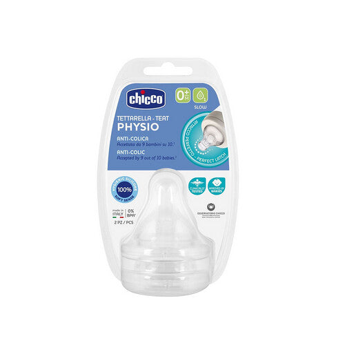 Chicco Teats Perfect 5 0M+ Slow Sil 2 Pcs